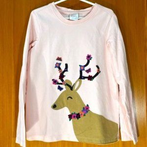 Hanna Andersson Reindeer Long Sleeve Shirt 130 / 8
